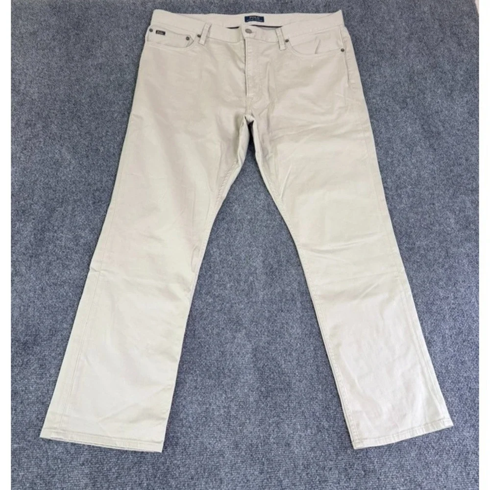 Polo Ralph Lauren Pants Mens Light Beige Chino Straight Leg Cotton Size 38X30